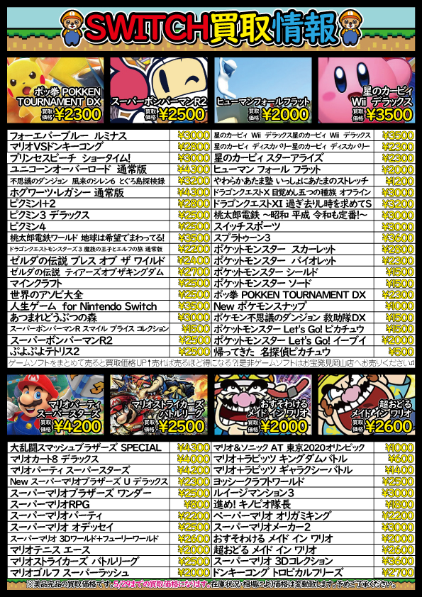 レトロゲームチラシ⑤任天堂シリーズ1 レトロゲームチラシ⑤任天堂シリーズ1